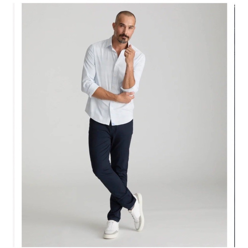 Untuckit Chino Pants Mens 36x30 Navy  Blue‎ Relaxed Fit Straight Flat Front